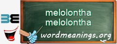 WordMeaning blackboard for melolontha melolontha